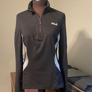 Fila Black and Gray Quarter-Zip Top